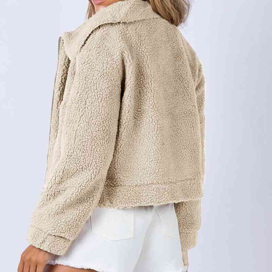 Heidi-Mode | Langarm Kragen Sherpa Jacke