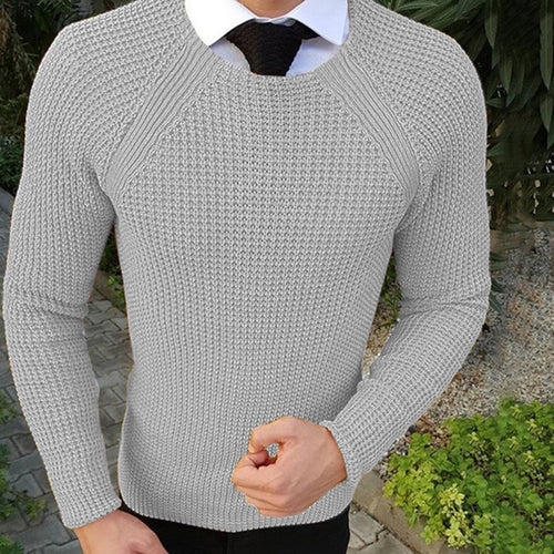 Herren lässiger Grobstrickpullover mit strukturiertem Muster Heidi-Mode