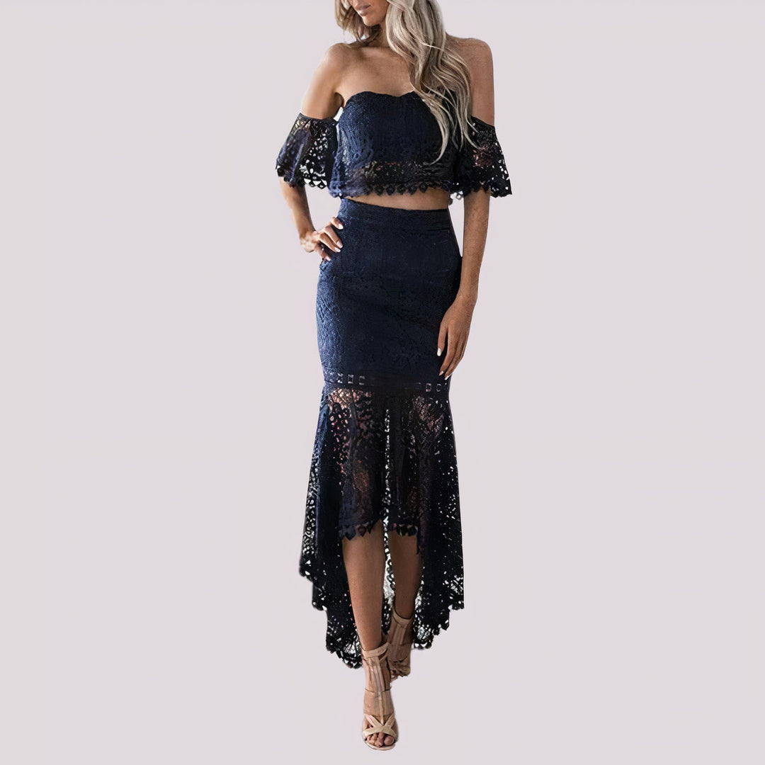 Heidi-Mode | Piece Kleid mit Schulterfreiem Häkelspitze Ailana