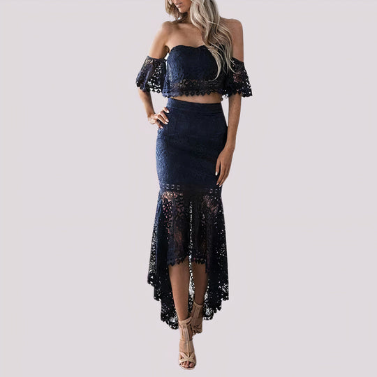 Heidi-Mode | Piece Kleid mit Schulterfreiem Häkelspitze Ailana