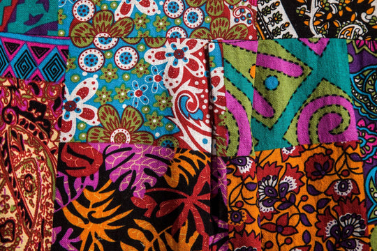 Herren Kurzarmhemd mit buntem Patchwork-Design Heidi-Mode