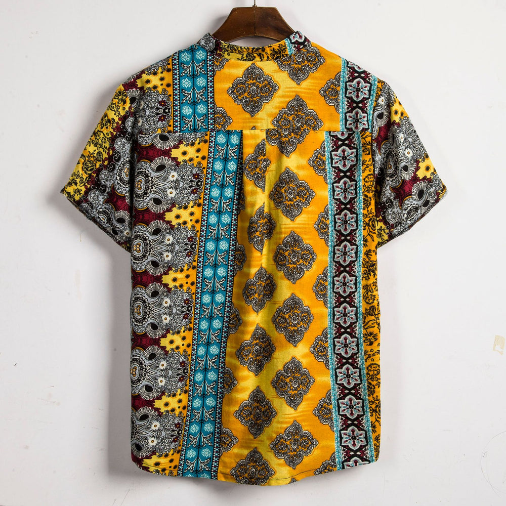 Herren Kurzarmhemd im stilvollen Ethno-Design Heidi-Mode