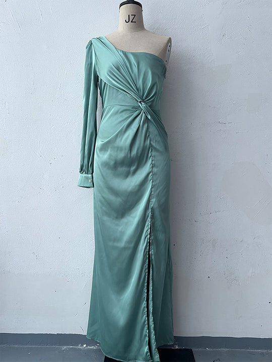 Heidi-Mode | Einseitig, Geteiltes Kleid mit Langen Ärmeln für Damen