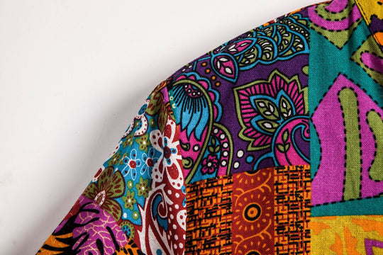 Herren Kurzarmhemd mit buntem Patchwork-Design Heidi-Mode