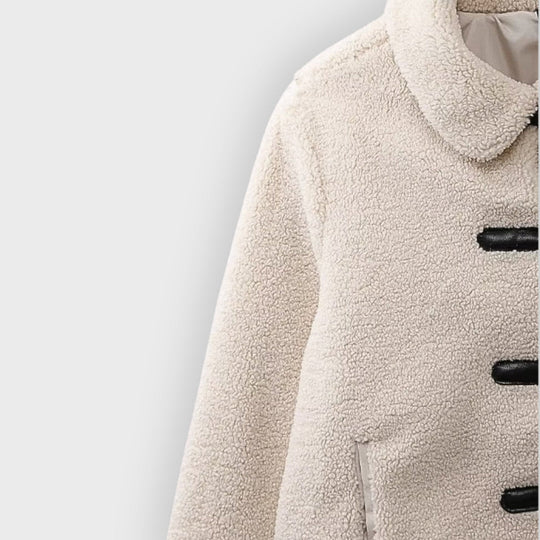 Heidi-Mode | Gekürzte Fleece Toggle Patch Pocket Jacke