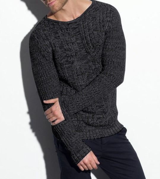 Herren Grobstrickpullover mit strukturierter Oberfläche und modernem V-Ausschnitt Heidi-Mode