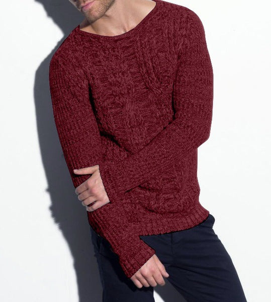 Herren Grobstrickpullover mit strukturierter Oberfläche und modernem V-Ausschnitt Heidi-Mode