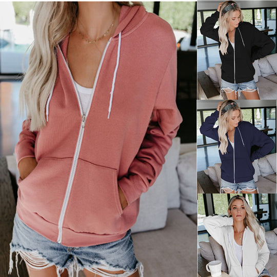 Damen Bequeme Kapuzenjacke mit klassischem Schnitt und praktischen Taschen Heidi-Mode