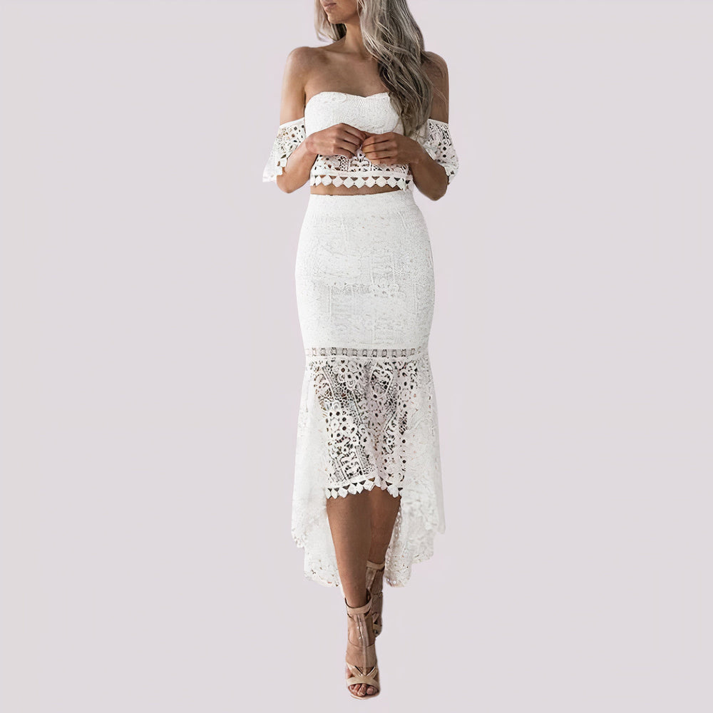 Heidi-Mode | Piece Kleid mit Schulterfreiem Häkelspitze Ailana