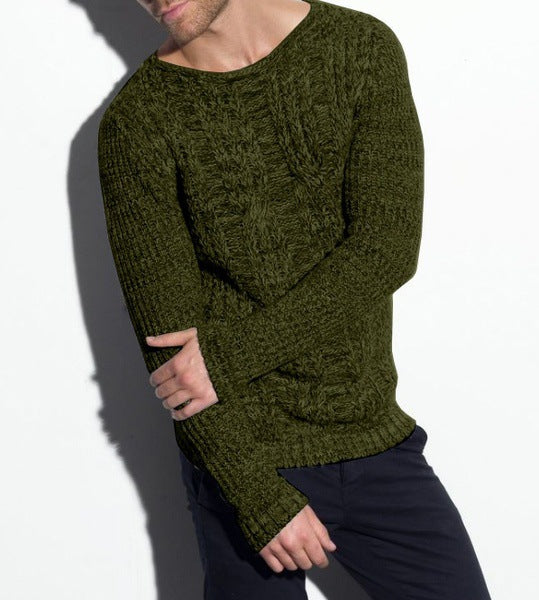 Herren Grobstrickpullover mit strukturierter Oberfläche und modernem V-Ausschnitt Heidi-Mode