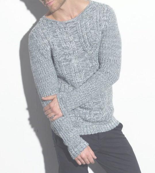 Herren Grobstrickpullover mit strukturierter Oberfläche und modernem V-Ausschnitt Heidi-Mode