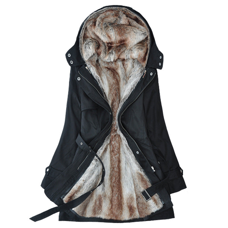Damen Langer Winterparka mit weichem Innenfutter von Heidi-Mode