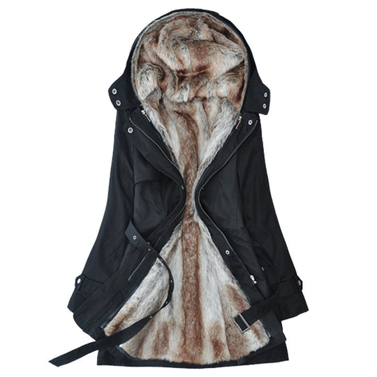 Damen Langer Winterparka mit weichem Innenfutter von Heidi-Mode