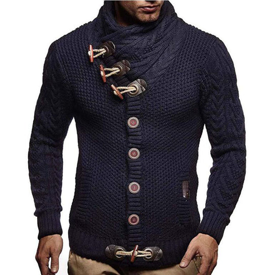 Herren Strickjacke mit asymmetrischem Kragen Heidi-Mode