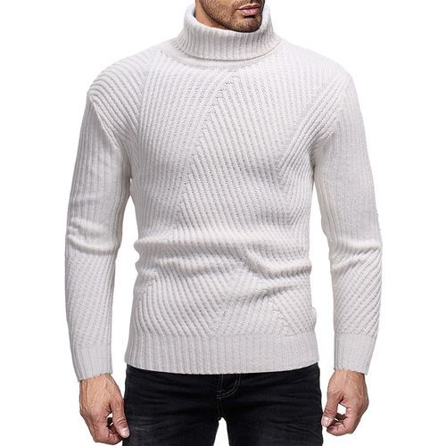 Herren Rollkragenpullover mit strukturiertem Rippdesign Heidi-Mode