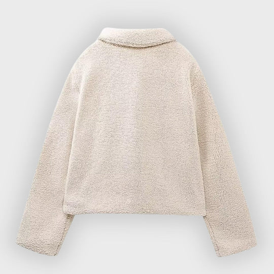 Heidi-Mode | Gekürzte Fleece Toggle Patch Pocket Jacke