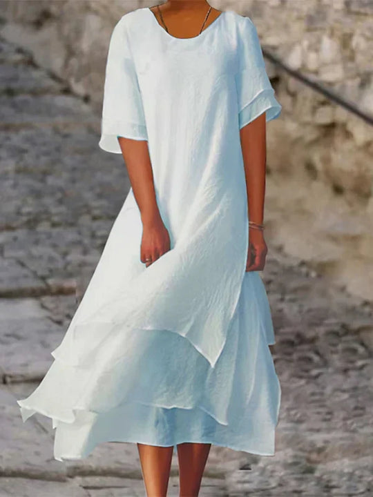 Heidi-Mode | Elegante Kleid Eliza mit Blockförmigen Ausschnitten