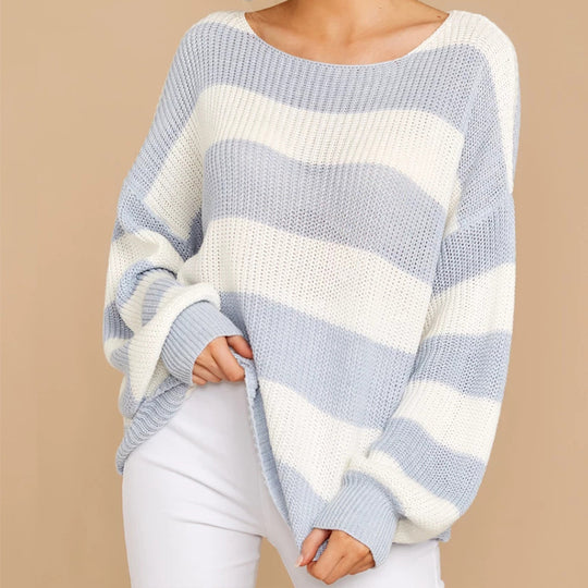 Damen lässiger Pullover mit weichem Strickmuster und Oversized-Schnitt Heidi-Mode