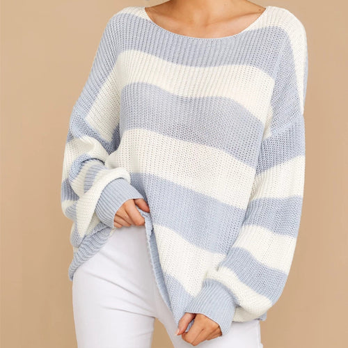 Damen lässiger Pullover mit weichem Strickmuster und Oversized-Schnitt Heidi-Mode