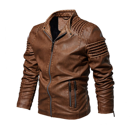Herren Lederjacke mit strukturierten Schultern Heidi-Mode