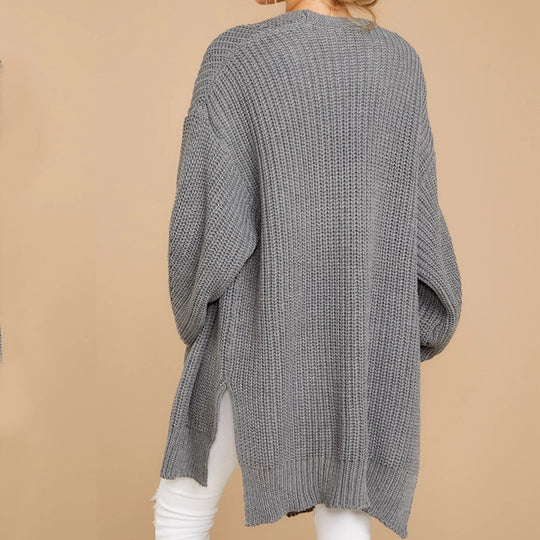 Damen Oversized Strickpullover mit modernen Details Heidi-Mode