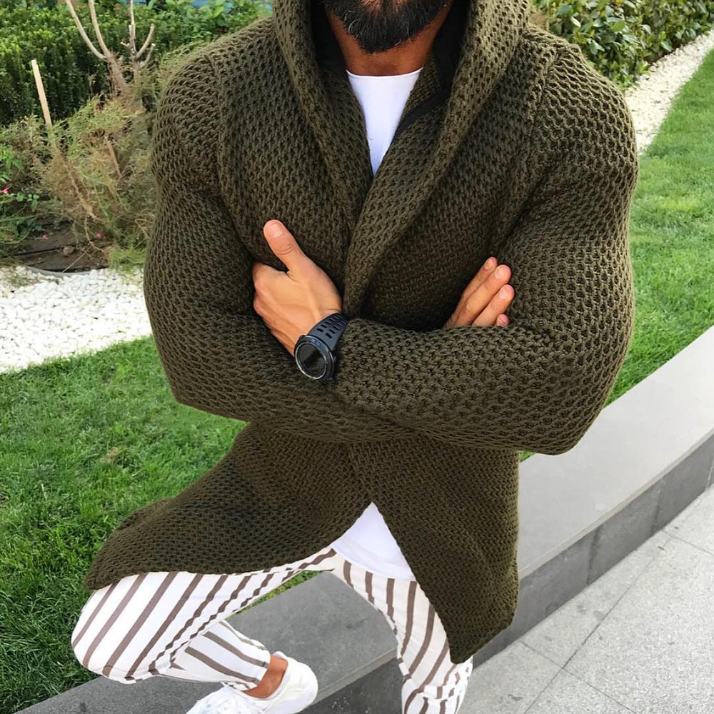 Herren lässiger Strickmantel mit strukturiertem Design und großzügigen Taschen Heidi-Mode