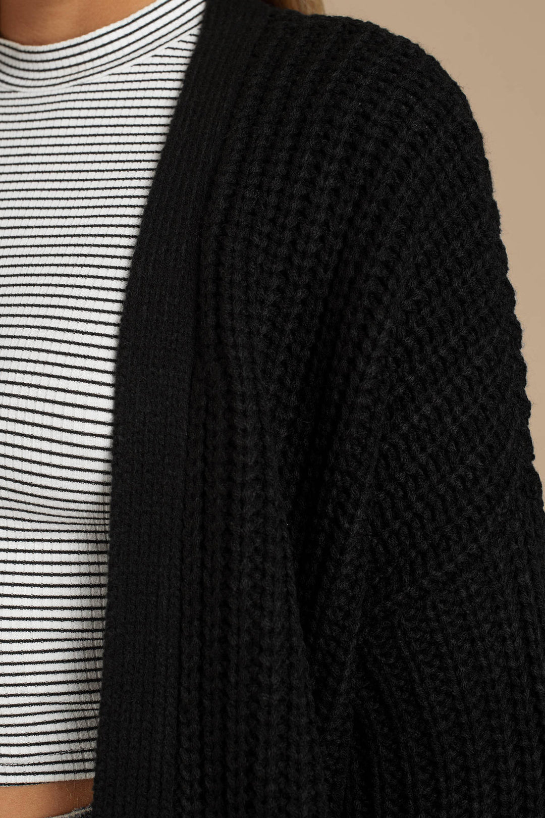 Damen lässiger Strickmantel mit oversized Schnitt und strukturiertem Gewebe Heidi-Mode