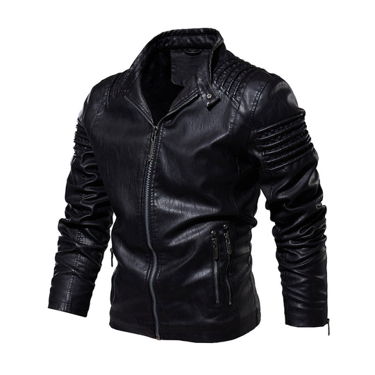 Herren Lederjacke mit strukturierten Schultern Heidi-Mode