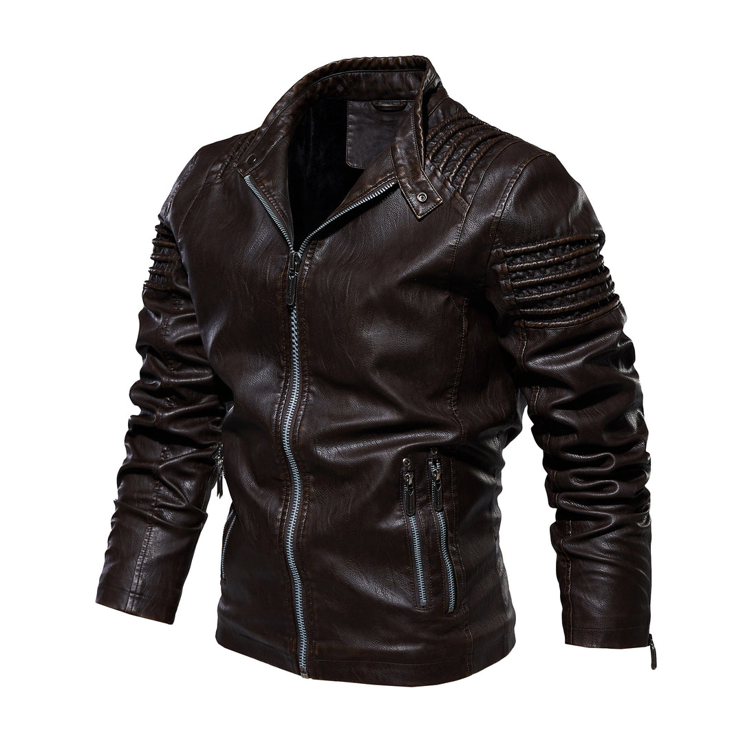 Herren Lederjacke mit strukturierten Schultern Heidi-Mode