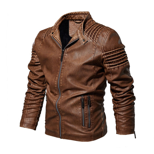 Herren Lederjacke mit strukturierten Schultern Heidi-Mode