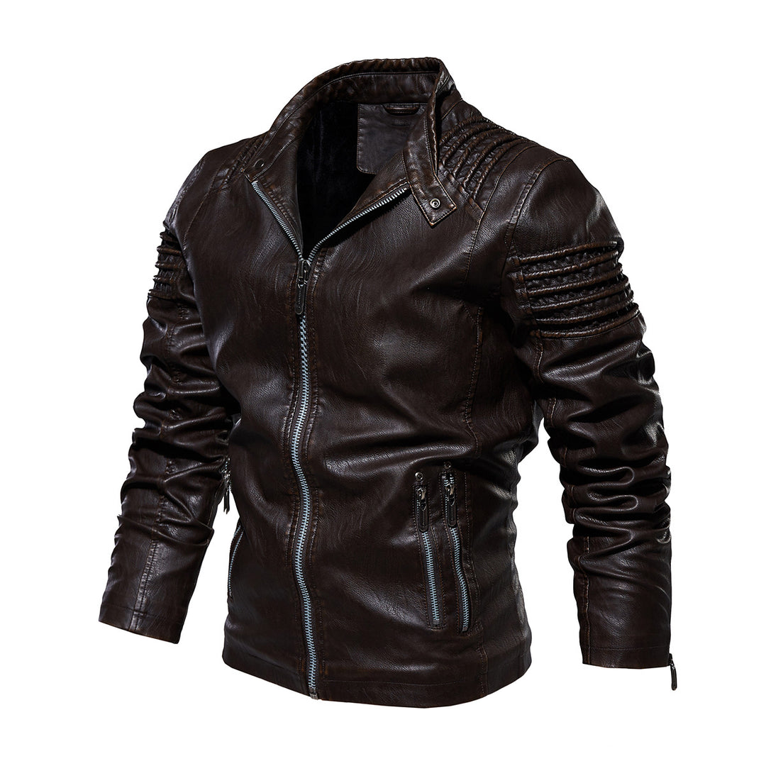 Herren Lederjacke mit strukturierten Schultern Heidi-Mode