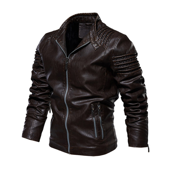 Herren Lederjacke mit strukturierten Schultern Heidi-Mode