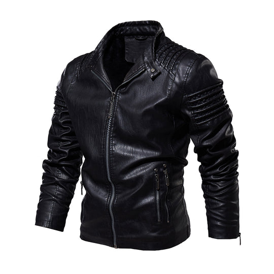 Herren Lederjacke mit strukturierten Schultern Heidi-Mode