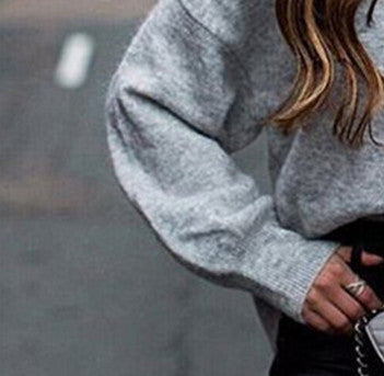 Damen bequemer Oversized-Pullover aus hochwertigem Strickmaterial mit lässigen Raglanärmeln Heidi-Mode