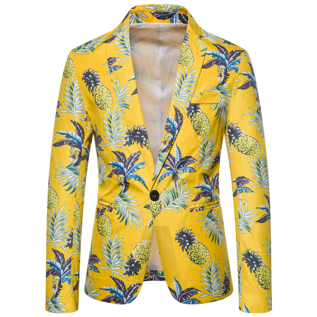 Damen Blazer mit exotischem Pflanzenmuster und modernem Schnitt Heidi-Mode