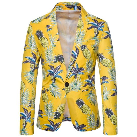 Damen Blazer mit exotischem Pflanzenmuster und modernem Schnitt Heidi-Mode