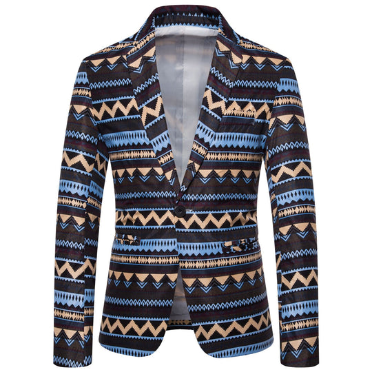 Damen Blazer mit exotischem Pflanzenmuster und modernem Schnitt Heidi-Mode