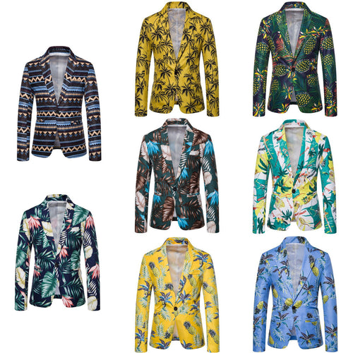Damen Blazer mit exotischem Pflanzenmuster und modernem Schnitt Heidi-Mode