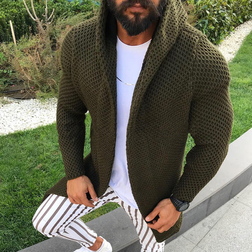 Herren lässiger Strickmantel mit strukturiertem Design und großzügigen Taschen Heidi-Mode