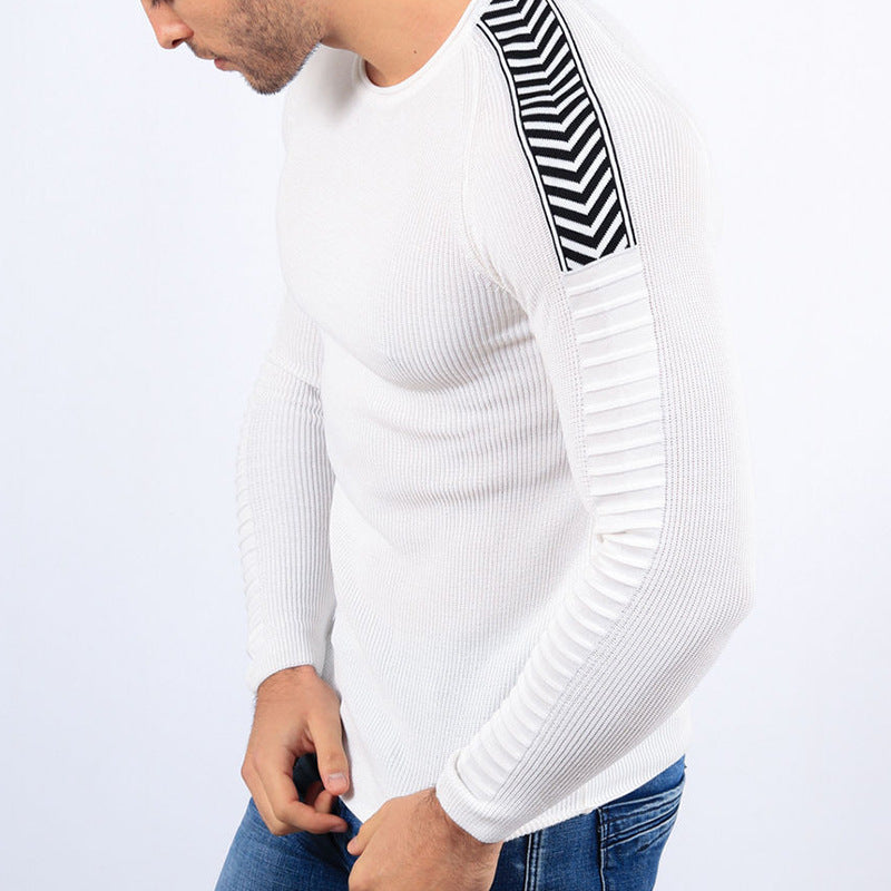 Herren körperbetontes Langarmshirt mit strukturiertem Design Heidi-Mode