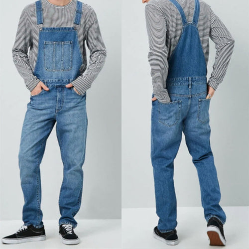 Herren Lässige Jeans-Trägerhose Heidi-Mode