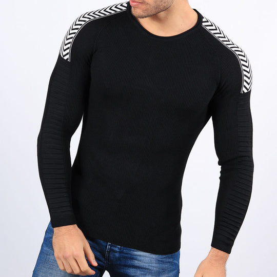 Herren körperbetontes Langarmshirt mit strukturiertem Design Heidi-Mode