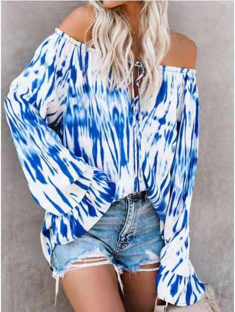 Damen Freizeitbluse mit Off-Shoulder Schnitt und lässigen Rüschendetails Heidi-Mode