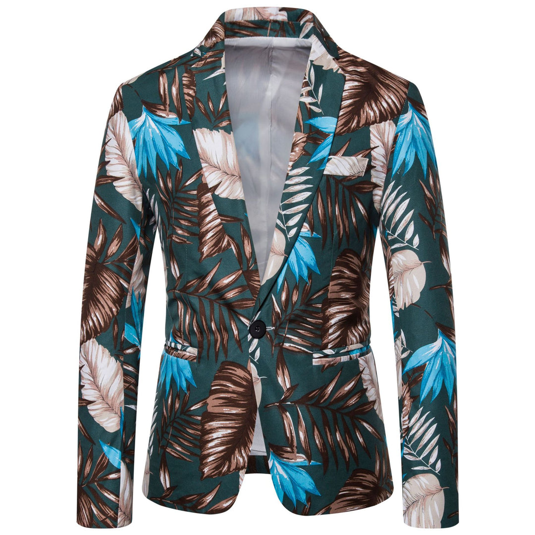 Damen Blazer mit exotischem Pflanzenmuster und modernem Schnitt Heidi-Mode