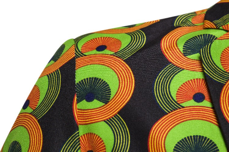 Damen Blazer mit auffälligem afrikanischem Muster und taillierter Passform Heidi-Mode