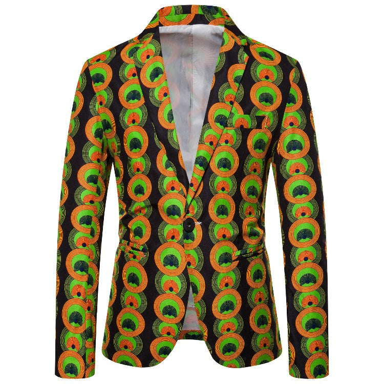 Damen Blazer mit auffälligem afrikanischem Muster und taillierter Passform Heidi-Mode