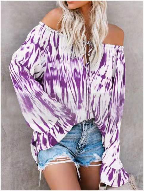 Damen Freizeitbluse mit Off-Shoulder Schnitt und lässigen Rüschendetails Heidi-Mode