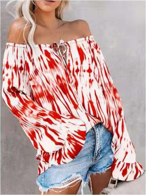 Damen Freizeitbluse mit Off-Shoulder Schnitt und lässigen Rüschendetails Heidi-Mode