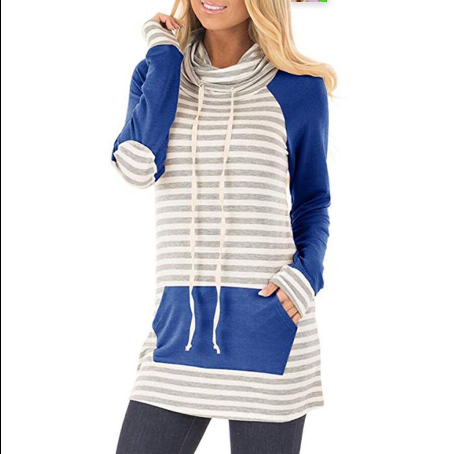 Femme Langarm Cowl Neck Tunika Top mit Känguru-Tasche Heidi-Mode