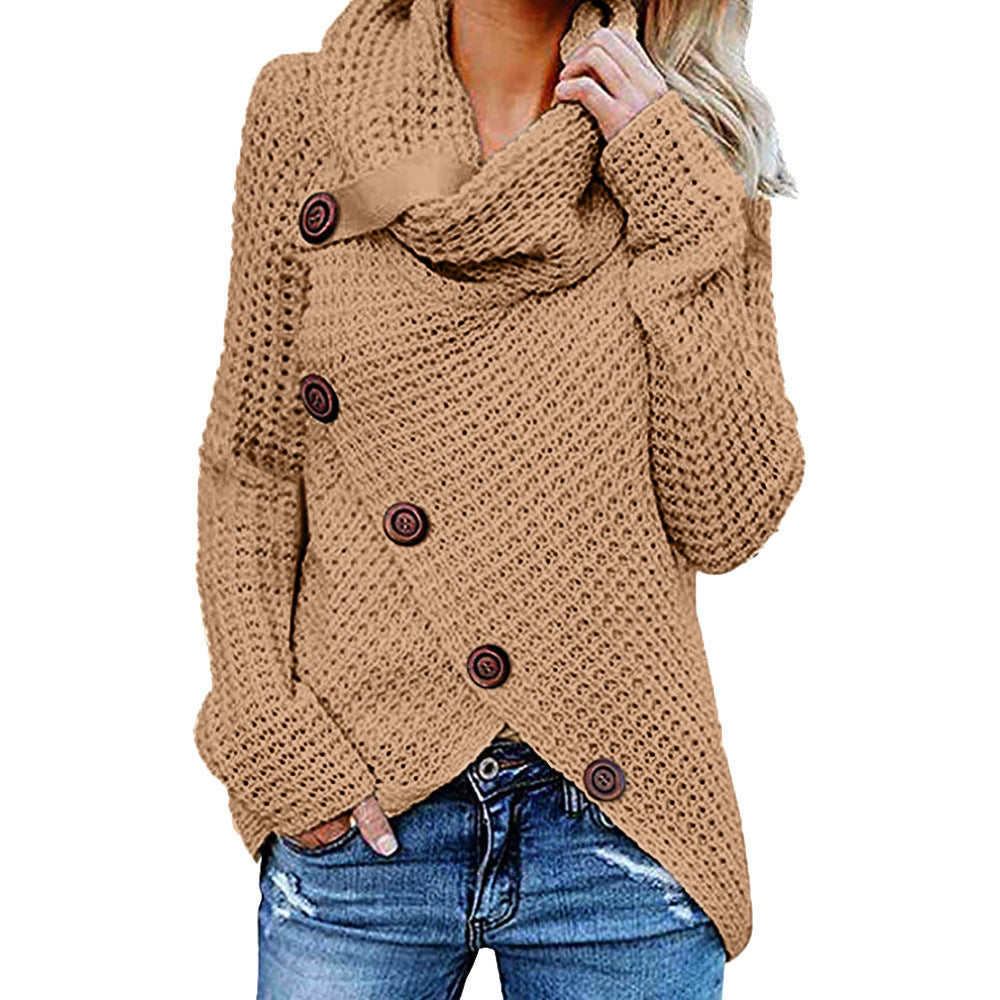 Damen Strickjacke mit asymmetrischem Schnitt und Kragen Heidi-Mode